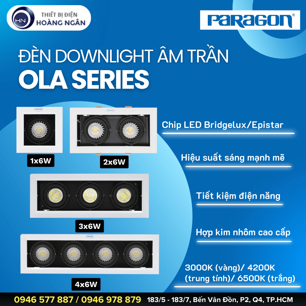 Đèn Downlight Hộp Âm Trần Paragon OLA Series