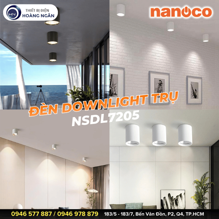  Đèn Downlight Trụ Ngoài Trời NSDL7205W Nanoco