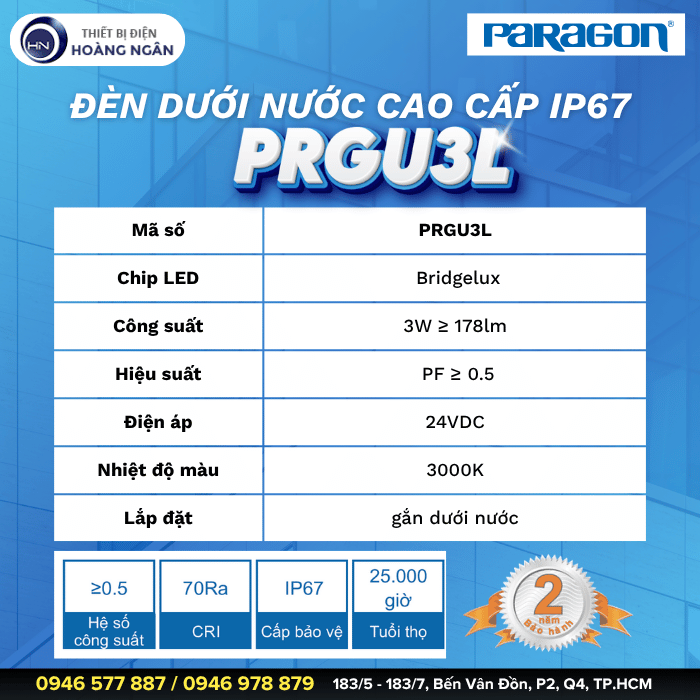 Đèn Dưới Nước IP67 PRGU3L Paragon