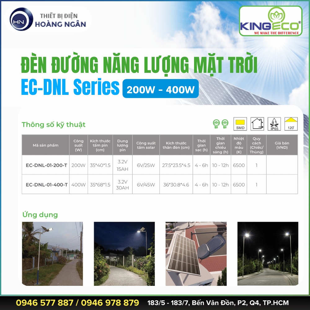 Đèn Đường Năng Lượng Mặt Trời Kingeco EC-DNL Series