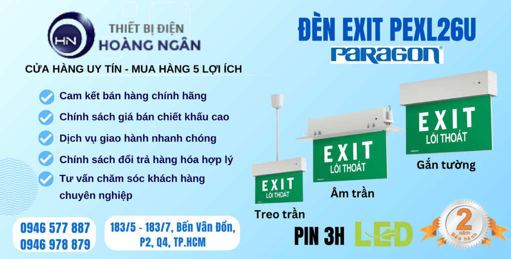 Đèn Exit Thoát Hiểm Paragon PEXM27U 