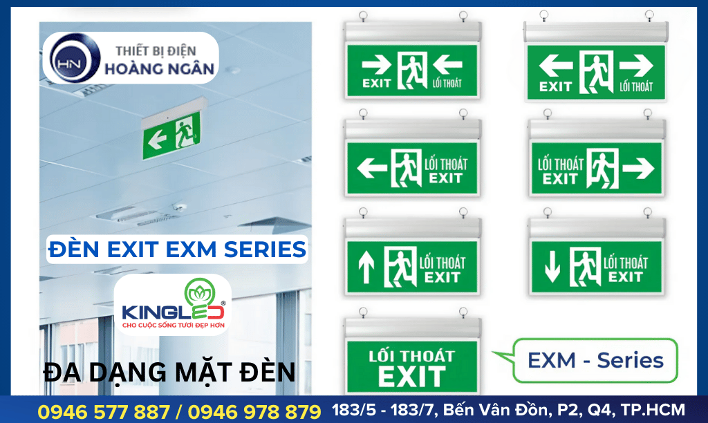 Đèn Exit Thoát Hiểm Mica EXM Series KingLED