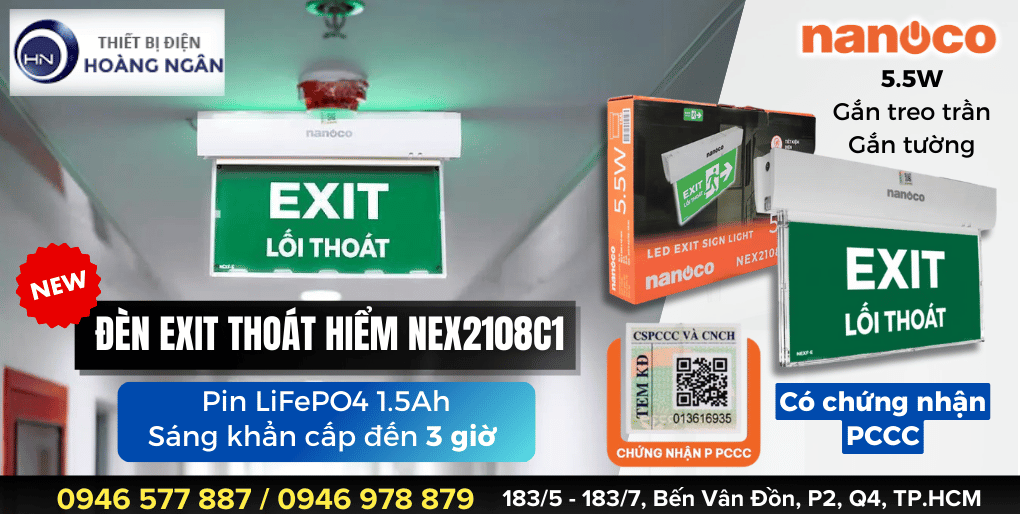 Đèn Exit Thoát Hiểm NEX2108C1 Nanoco