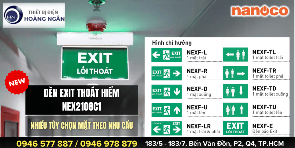 Đèn Exit Thoát Hiểm NEX2108C1 Nanoco