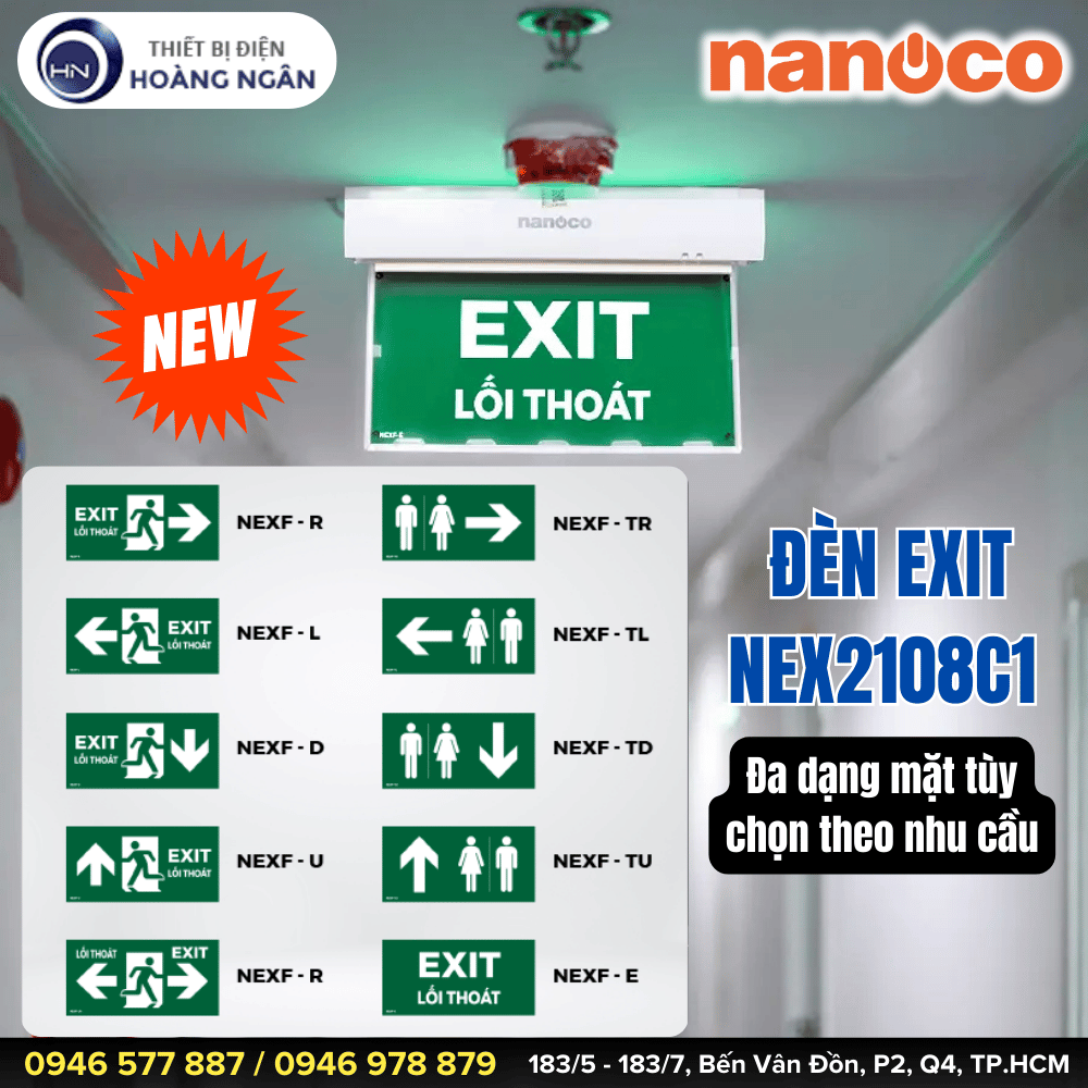 Đèn Exit Thoát Hiểm Nanoco NEX2108C1