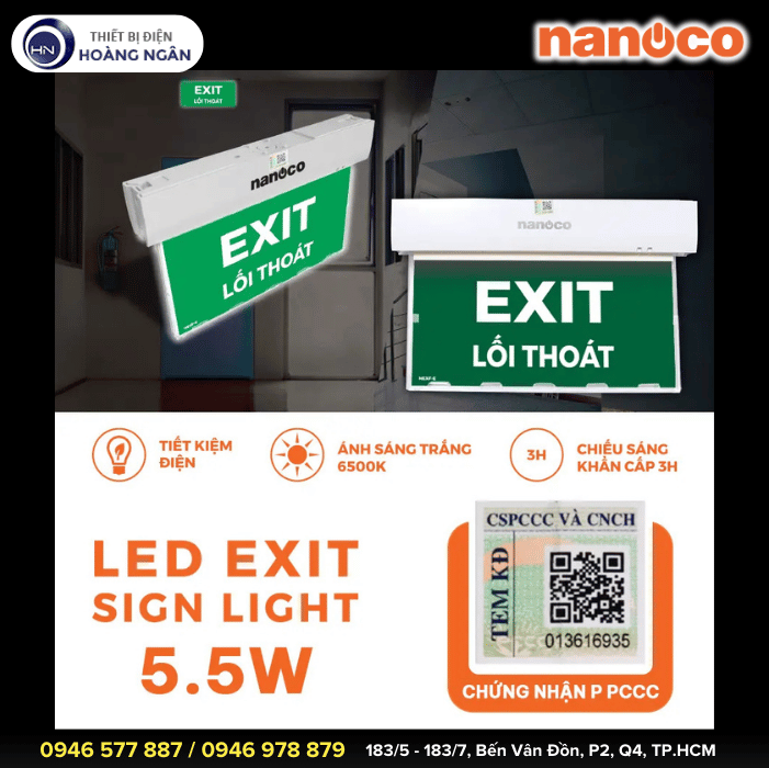 Đèn EXIT Thoát Hiểm Nanoco NEX2108C1