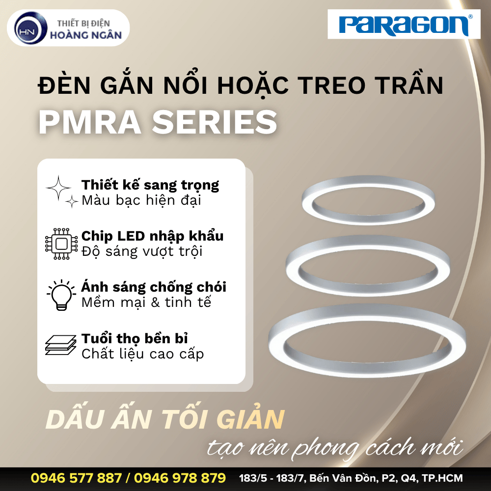 Đèn gắn nổi hoặc treo trần PARAGON PMRA Series