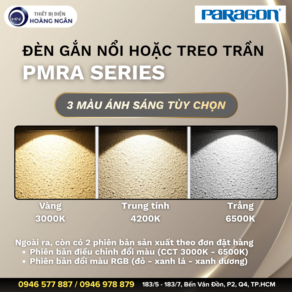 Đèn gắn nổi hoặc treo trần PARAGON PMRA Series
