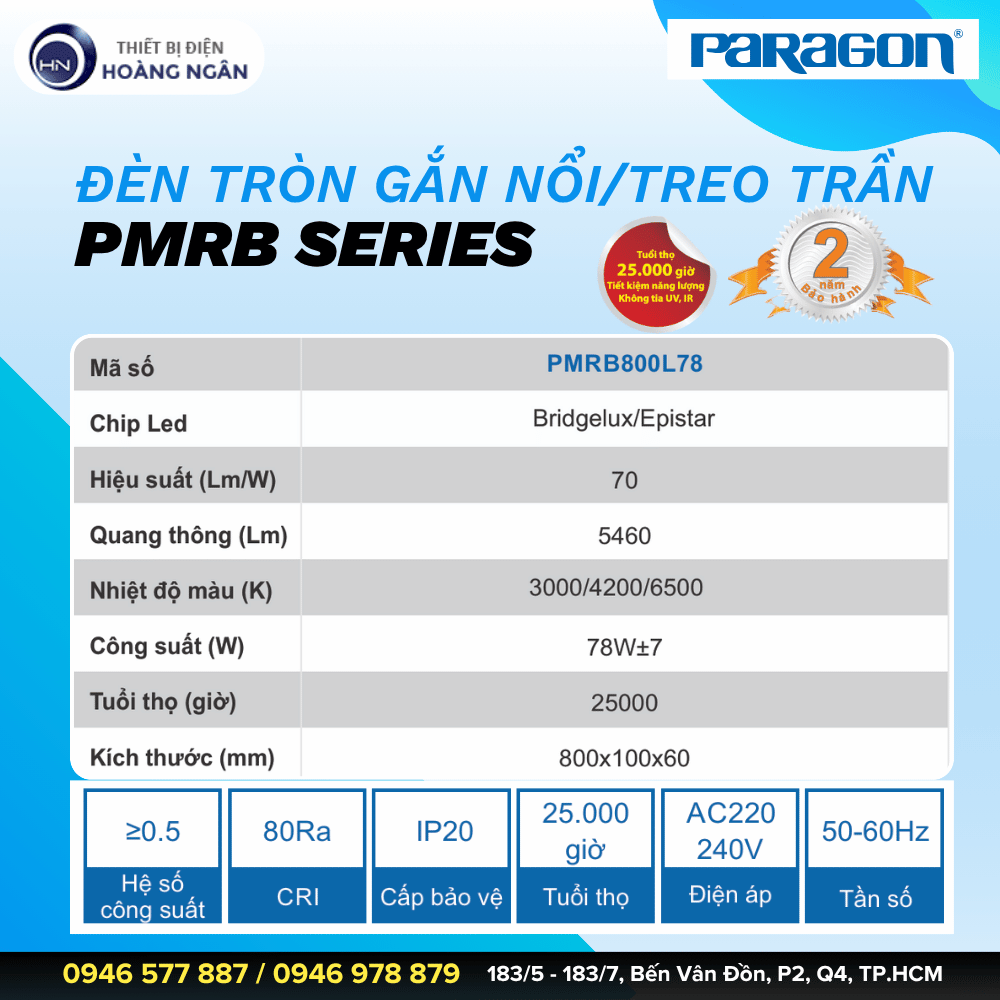 Đèn Gắn Nổi Hoặc Treo Trần Paragon PMRB Series
