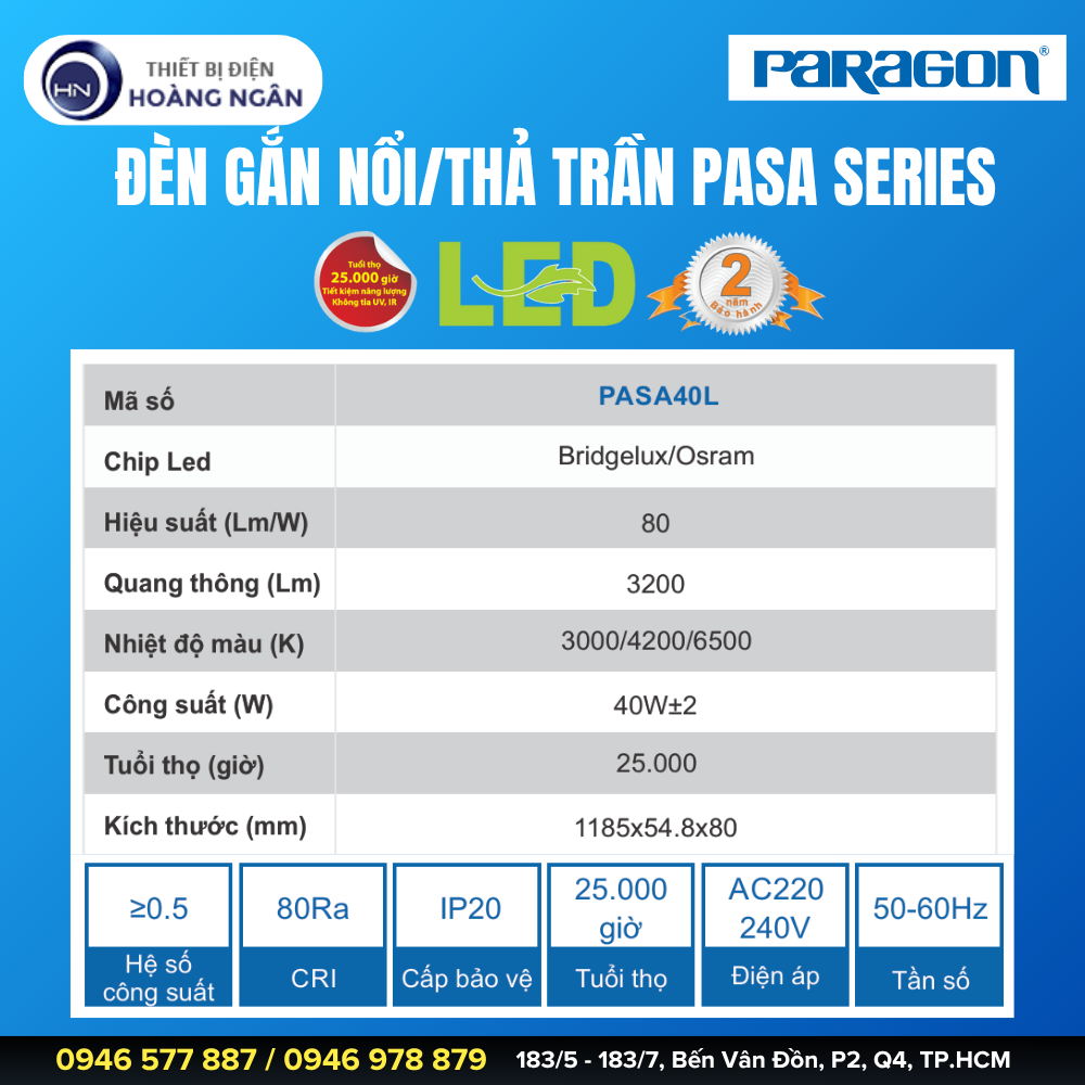 Đèn Gắn Nổi Hoặc Treo Trần Paragon PASA Series