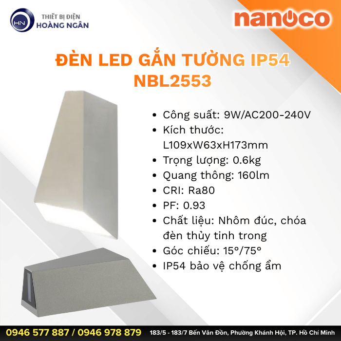 Đèn gắn tường Nanoco