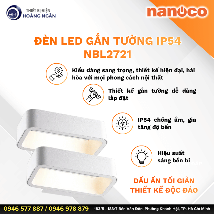 Đèn gắn tường Nanoco