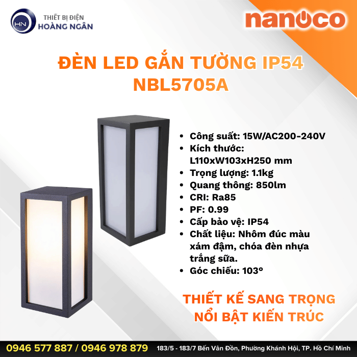 ĐÈN GẮN TƯỜNG NANOCO
