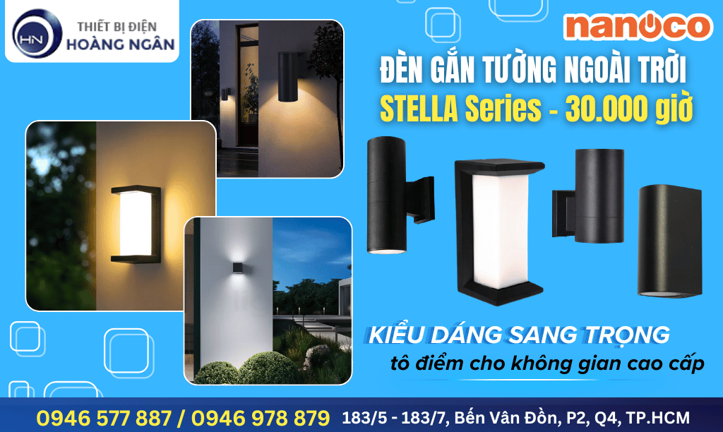 Đèn Gắn Tường Ngoài Trời Nanoco - Stella Series IP65 Chống Nước