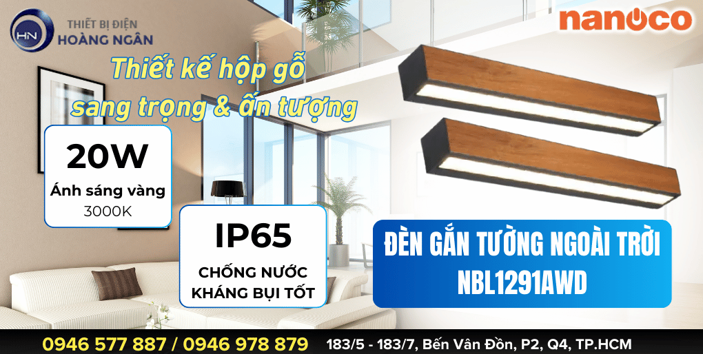 Đèn Gắn Tường Ngoài Trời Nanoco NBL1291AWD