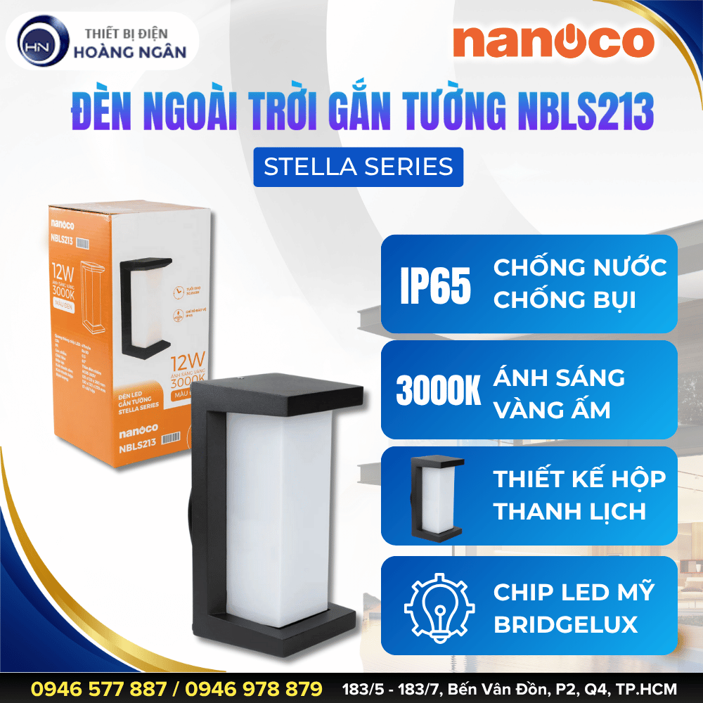 Đèn Gắn Tường Ngoài Trời Nanoco NBLS213