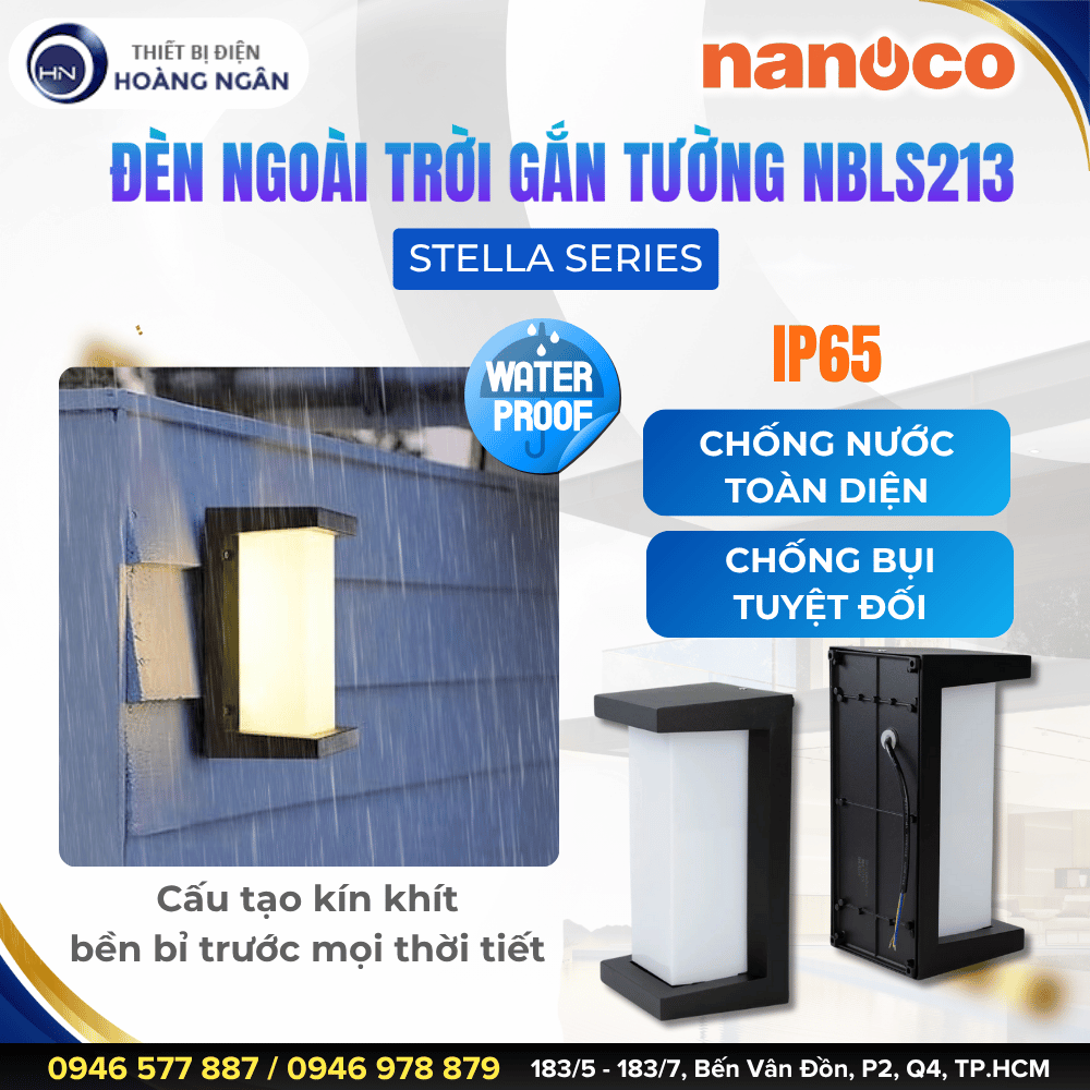 Đèn Gắn Tường Ngoài Trời Nanoco NBLS213
