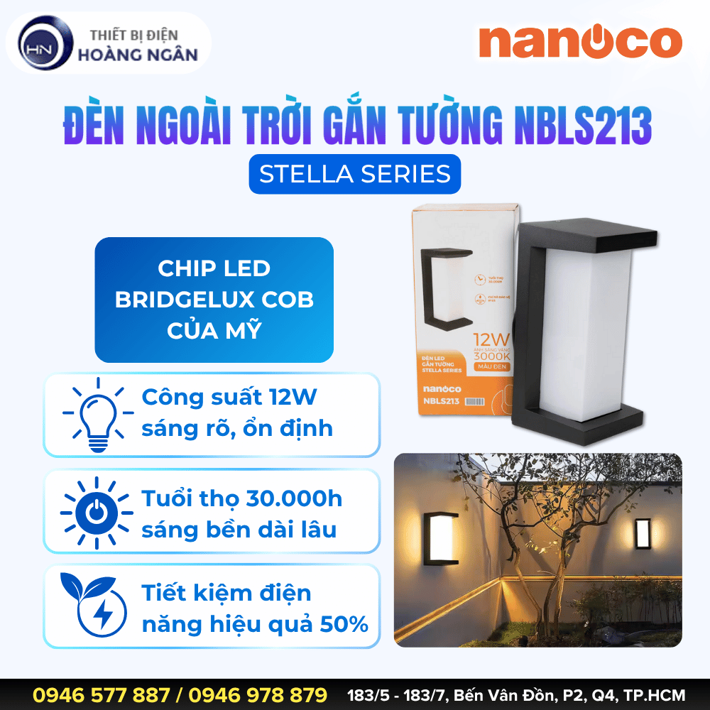 Đèn Gắn Tường Ngoài Trời Nanoco NBLS213