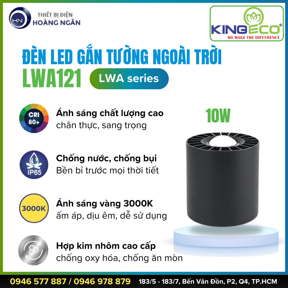Đèn Gắn Tường Ngoài Trời KINGLED LWA121 (LWA Series)
