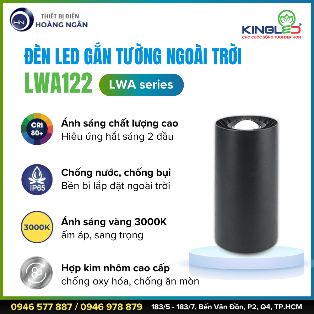 Đèn Gắn Tường Ngoài Trời KINGLED LWA122