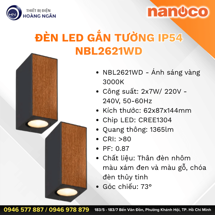 Đèn Gắn Tường Ngoài Trời Nanoco