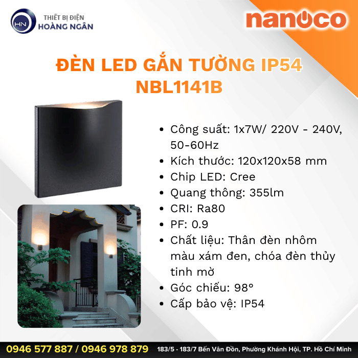 Đèn Gắn Tường Ngoài Trời Nanoco (3)