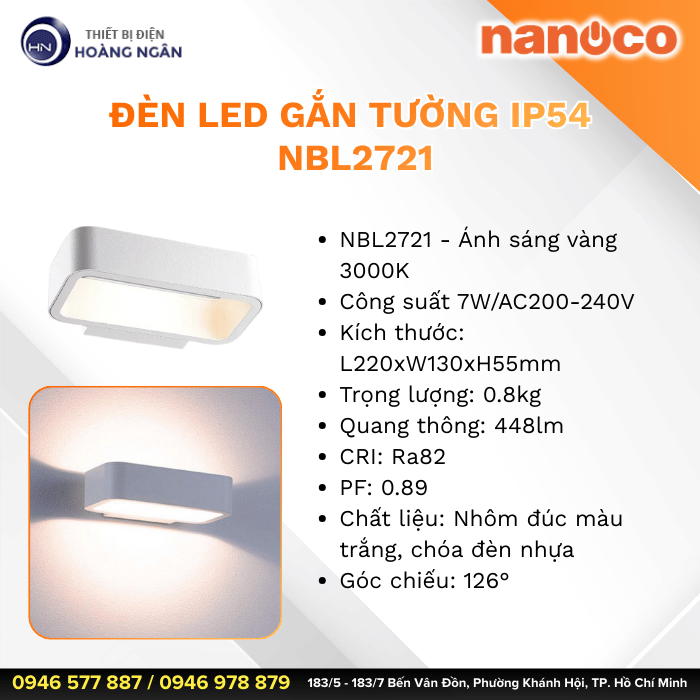 Đèn Gắn Tường Ngoài Trời NBL2721