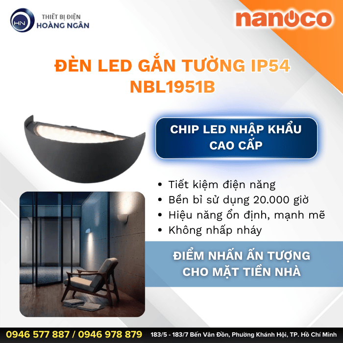 Đèn Gắn Tường Ngoài Trời Nanoco