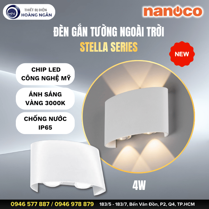 Đèn Gắn Tường Ngoài Trời Nanoco - Stella Series NBLS015W