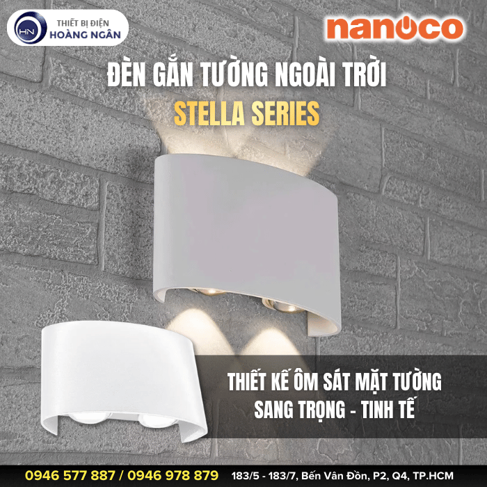 Đèn Gắn Tường Ngoài Trời Nanoco - Stella Series NBLS015W