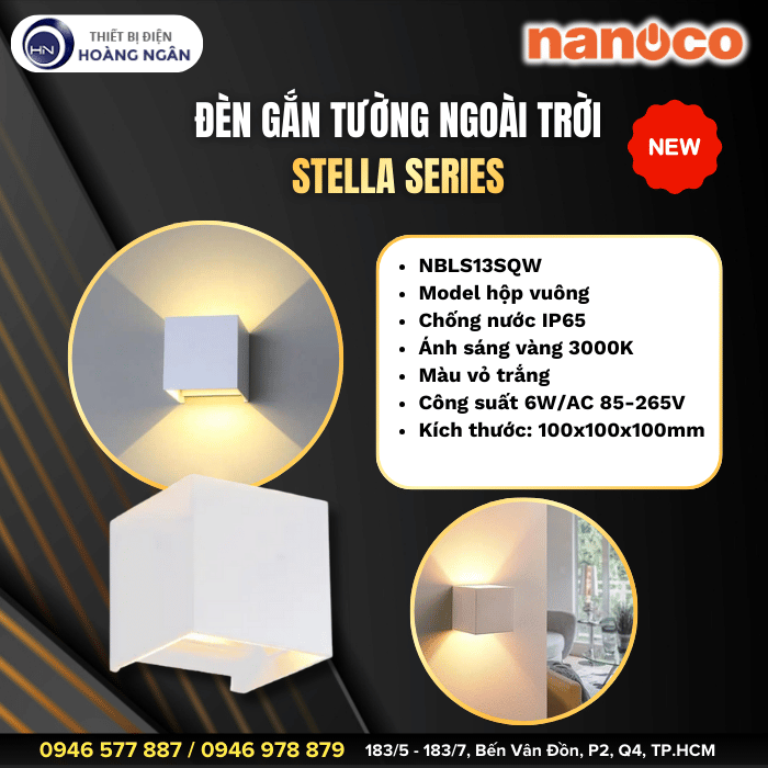 Đèn Gắn Tường Ngoài Trời NBLS13SQW Nanoco
