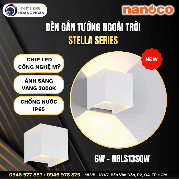 Đèn Gắn Tường Ngoài Trời NBLS13SQW Nanoco
