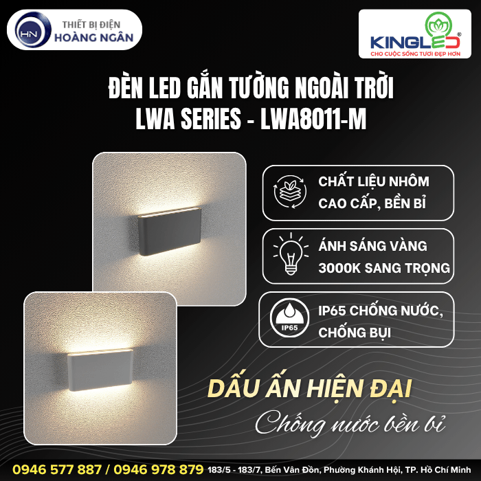 Đèn Gắn Tường Ngoài Trời LWA8011-M KINGLED