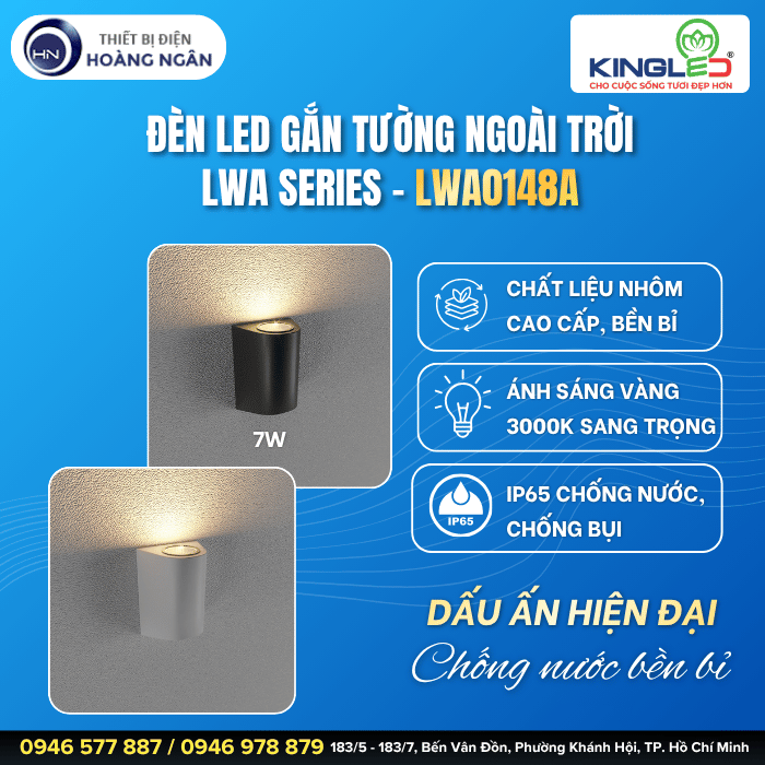 Đèn Gắn Tường Ngoài Trời LWA0148A KingLED