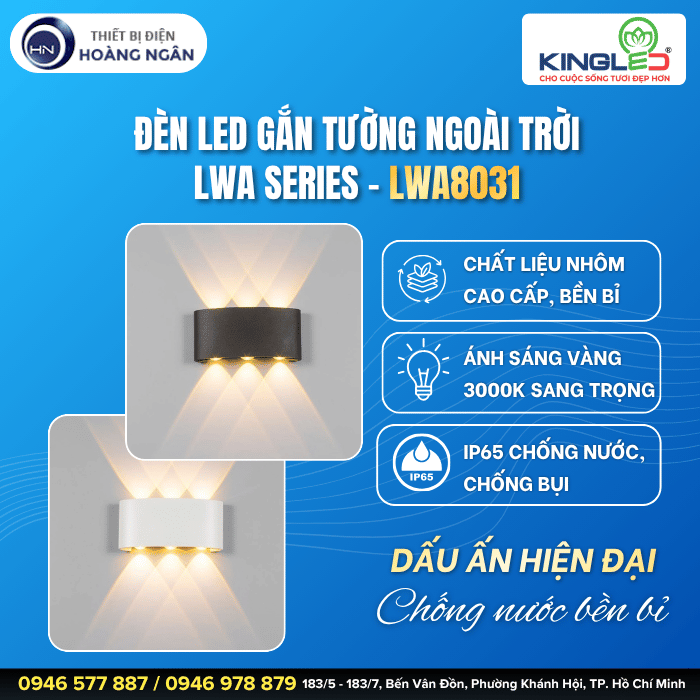Đèn Gắn Tường Ngoài Trời LWA8031 KingLED