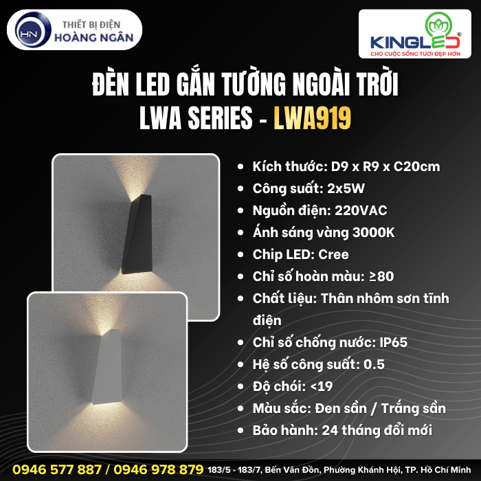 Đèn Gắn Tường Ngoài Trời KingLED LWA919