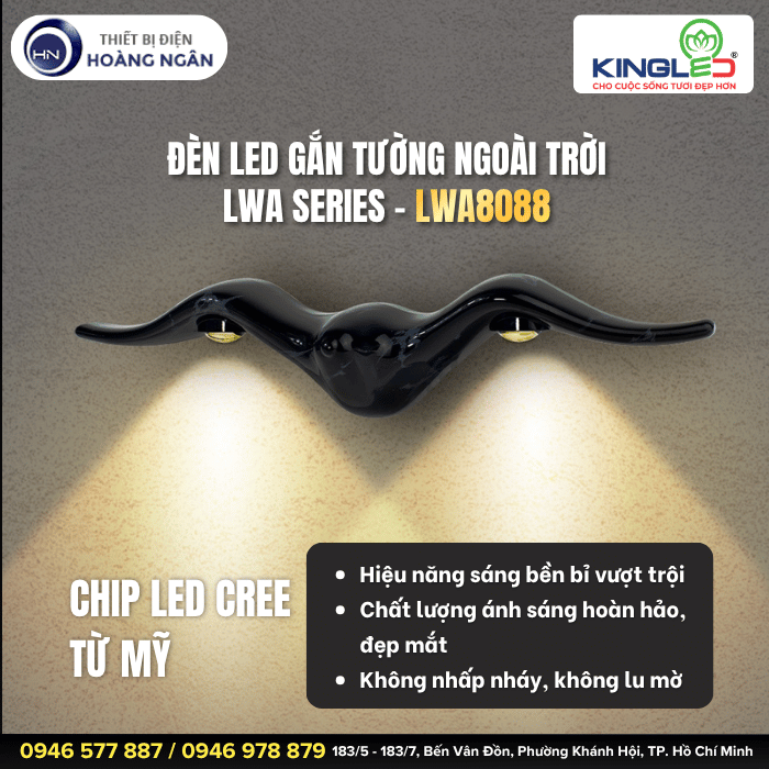 Đèn Gắn Tường Ngoài Trời LWA8088 KingLED