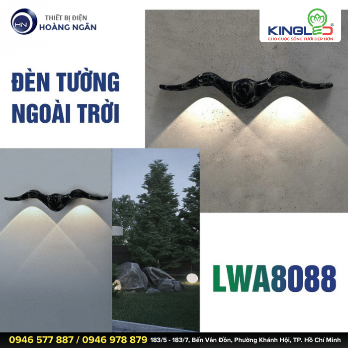 Đèn Gắn Tường Ngoài Trời LWA8088 KingLED