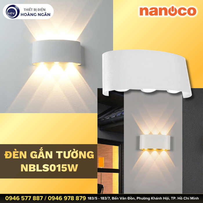 Đèn gắn tường trang trí 3 chóa NBLS016W Nanoco
