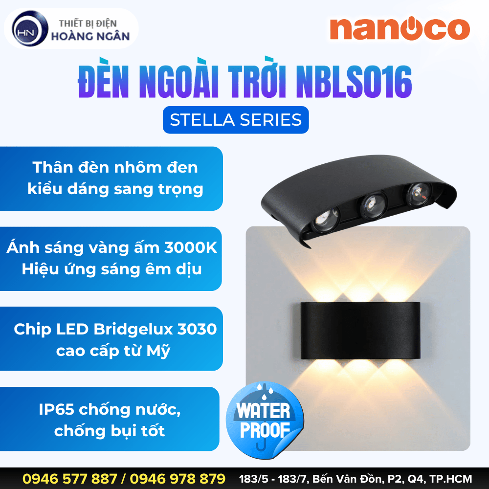 Đèn Hắt Tường Ngoài Trời Nanoco NBLS016