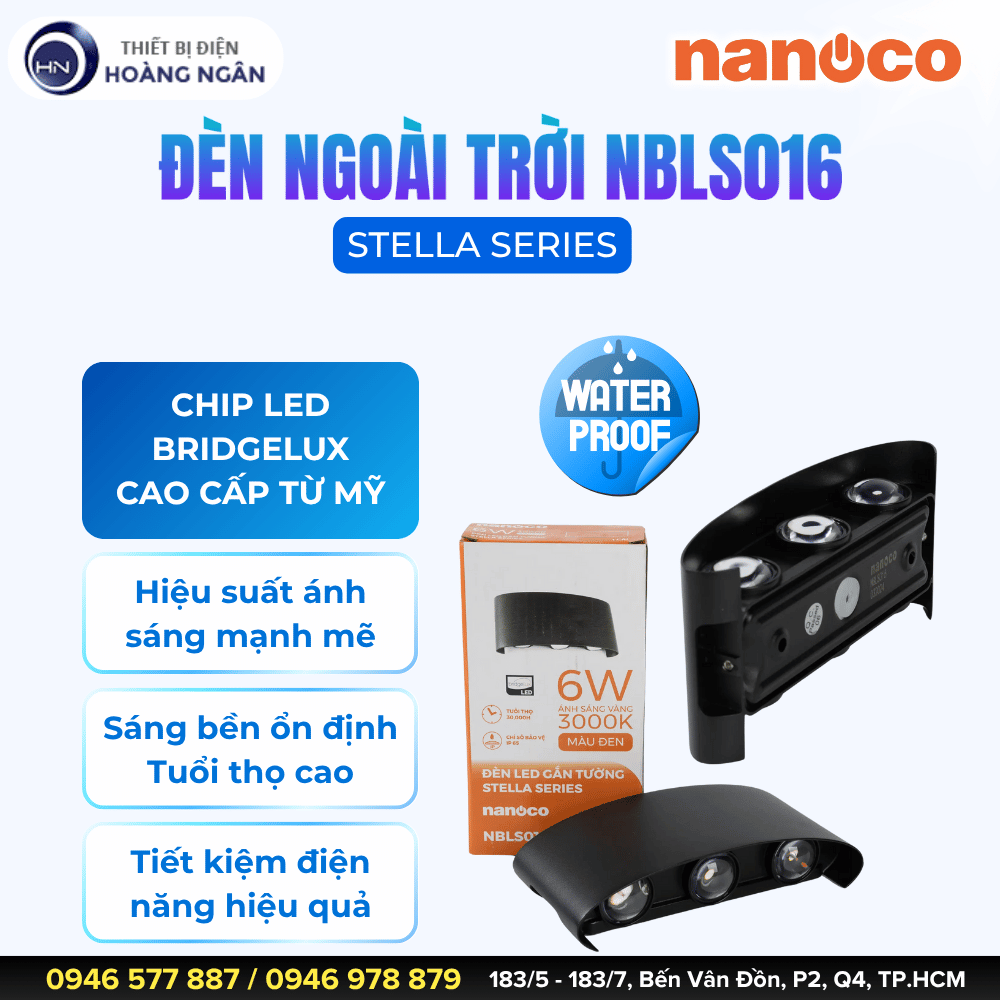Đèn Hắt Tường Ngoài Trời Nanoco NBLS016