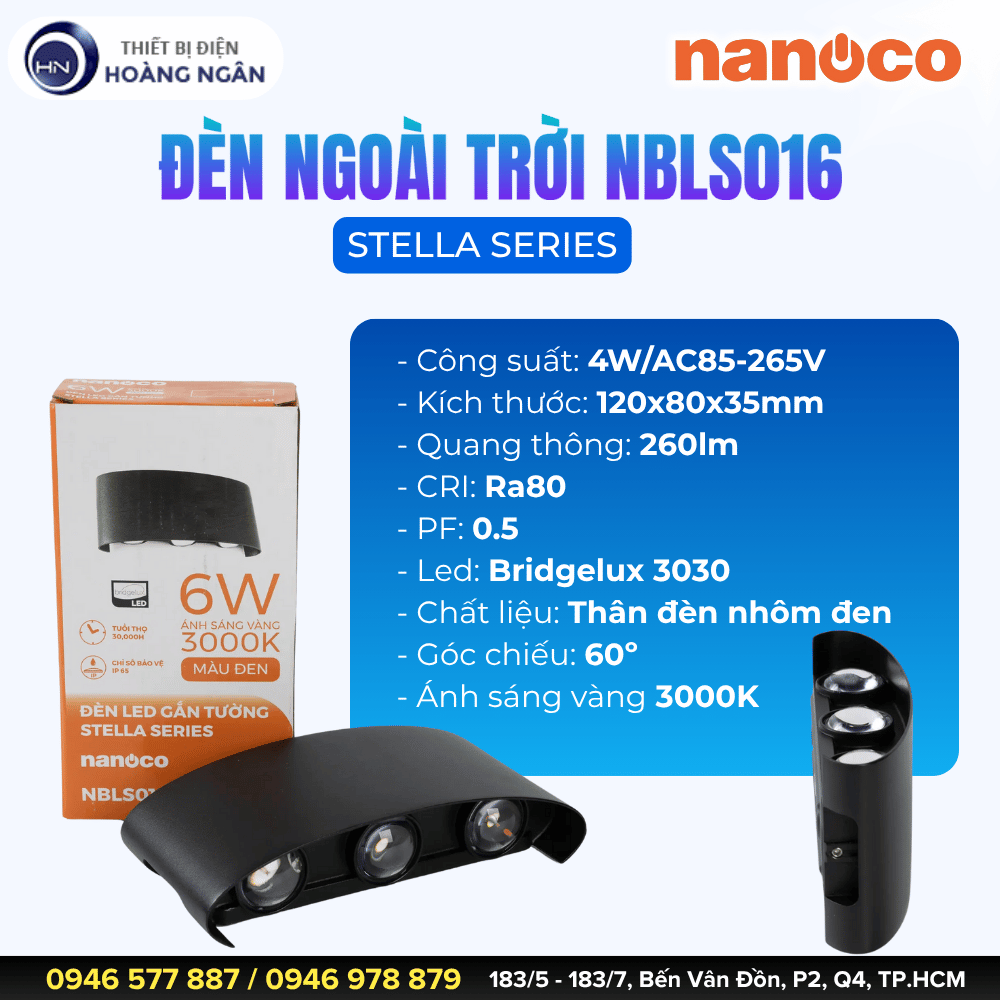 Đèn Hắt Tường Ngoài Trời Nanoco NBLS016