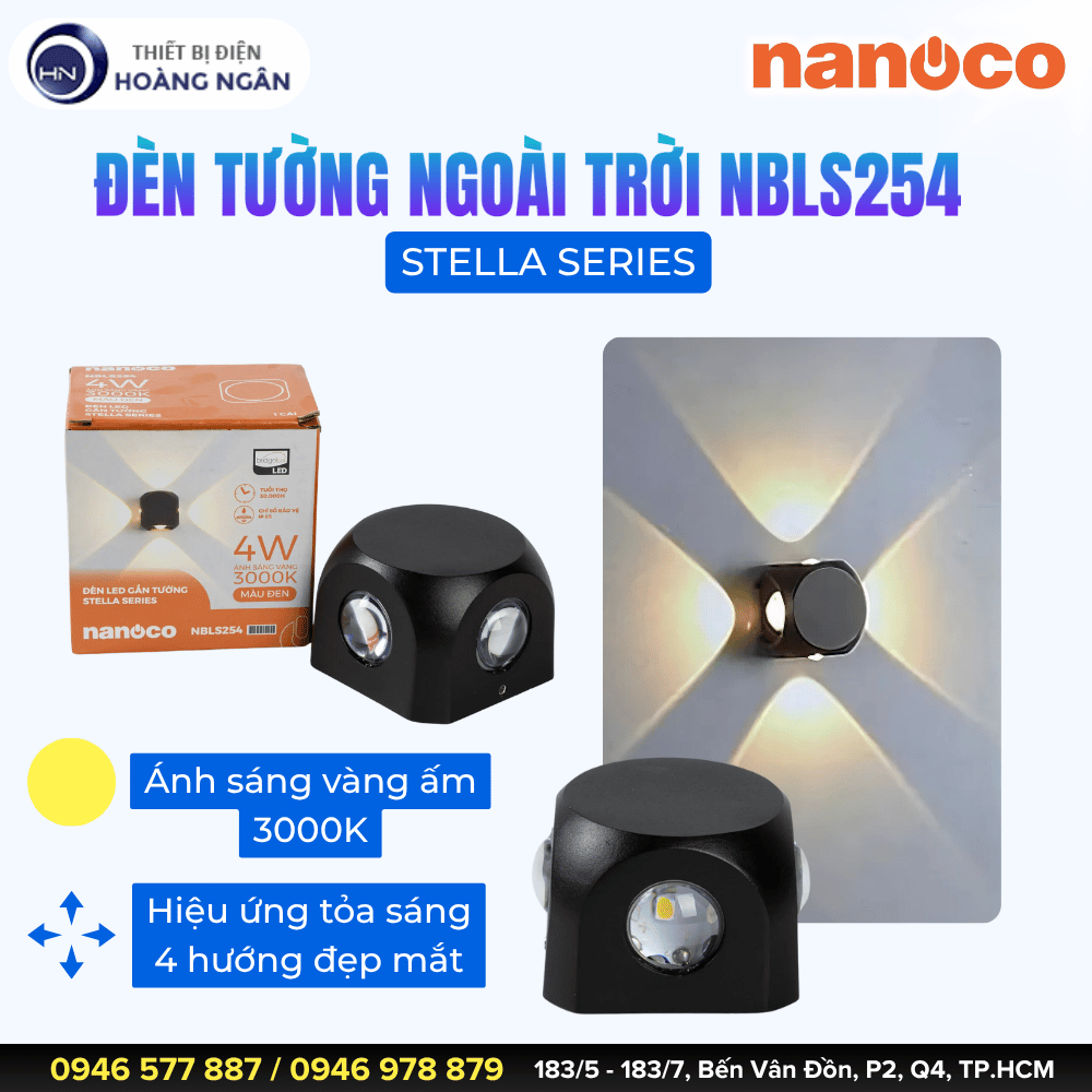 Đèn Hắt Tường Ngoài Trời NBLS254 - Nanoco Stella Series