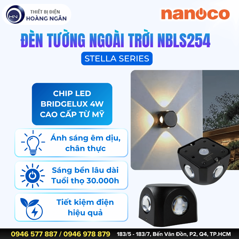 Đèn Hắt Tường Ngoài Trời NBLS254 - Nanoco Stella Series