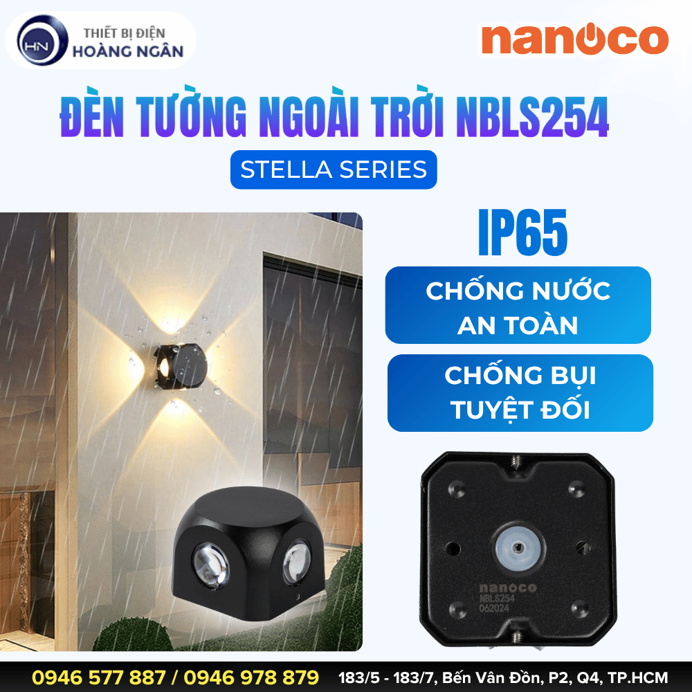 Đèn Hắt Tường Ngoài Trời NBLS254 - Nanoco Stella Series