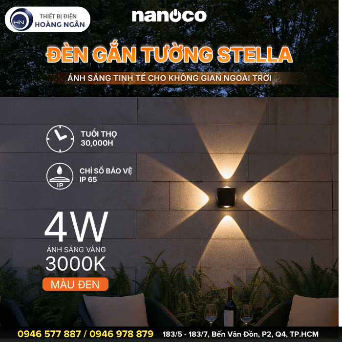 Đèn Hắt Tường Ngoài Trời NBLS254 - Nanoco Stella Series
