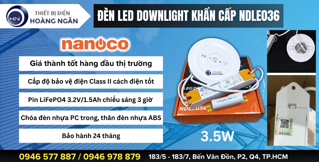 Đèn Khẩn Cấp Downlight Nanoco NDLE036