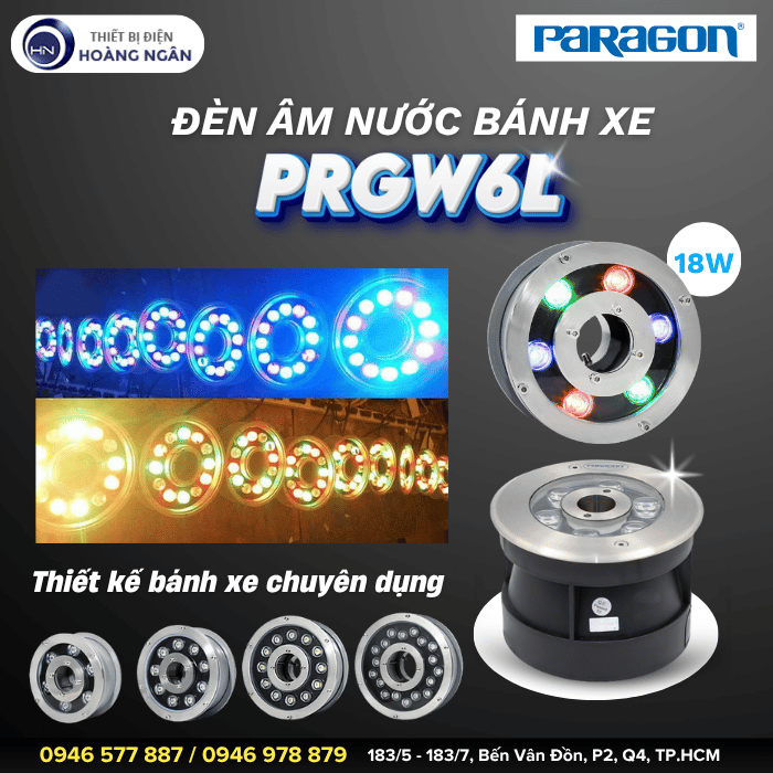 Đèn LED Âm Nước Bánh Xe Paragon PRGW6L