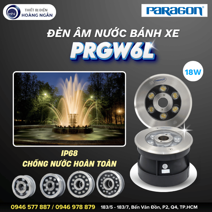 Đèn LED Âm Nước Bánh Xe Paragon PRGW6L