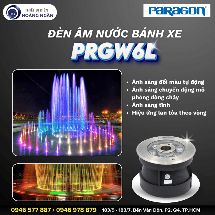 Đèn LED Âm Nước Bánh Xe Paragon PRGW6L